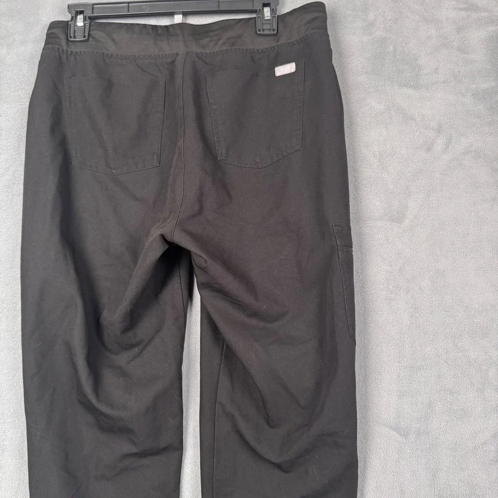 FIGS‎ Zamora Jogger Scrub Pants Black Elastic Waist Drawstring Pockets Mens MT